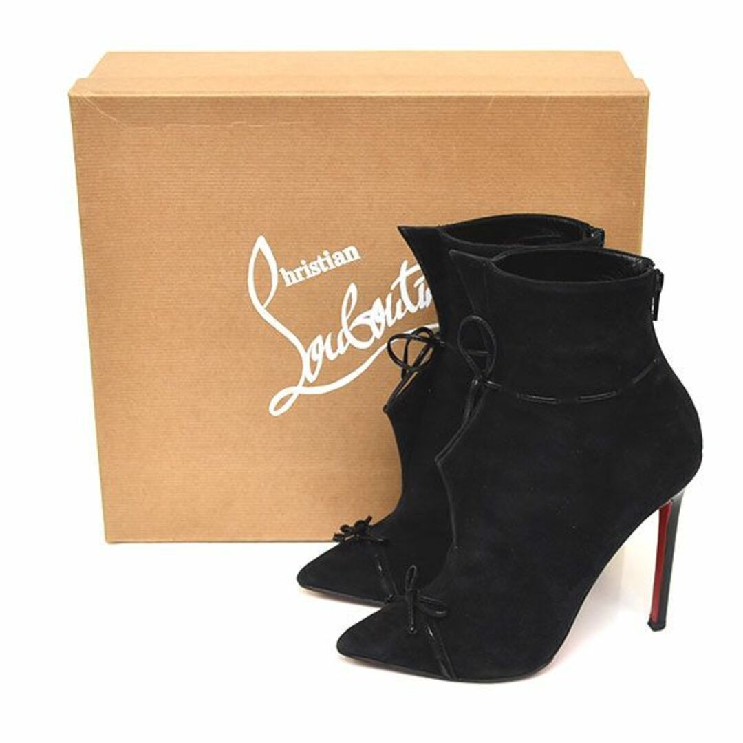 Christian Louboutin(クリスチャンルブタン)の美品♪ルブタン リボン スエード ブーツ 35.5(約22-22.5cm) レディースの靴/シューズ(ブーツ)の商品写真