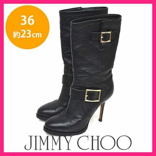 JIMMY CHOO - ジミーチュウ/ジミーチュー バイカー ヒール ミドルブーツ 36(約23cm