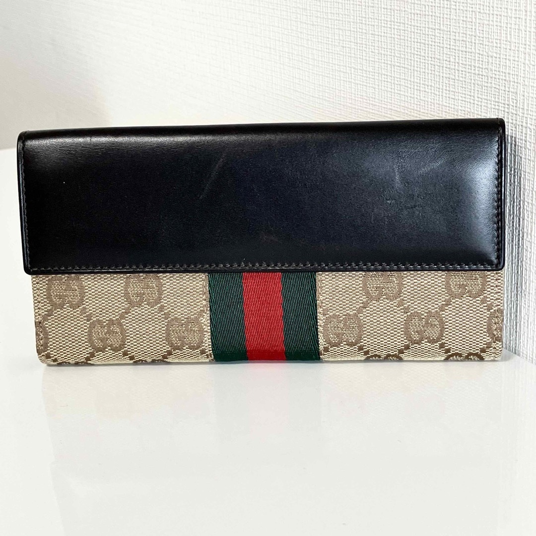 Gucci - GUCCI グッチ シェリー GGキャンバス 長財布 ブラウン 茶色の ...