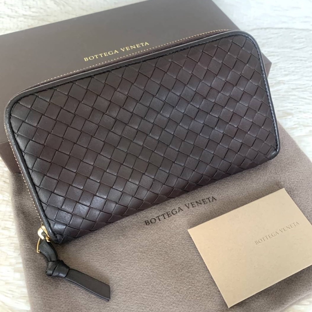 Bottega Veneta ボッテガヴェネタ ラウンド 長財布 ブラウン