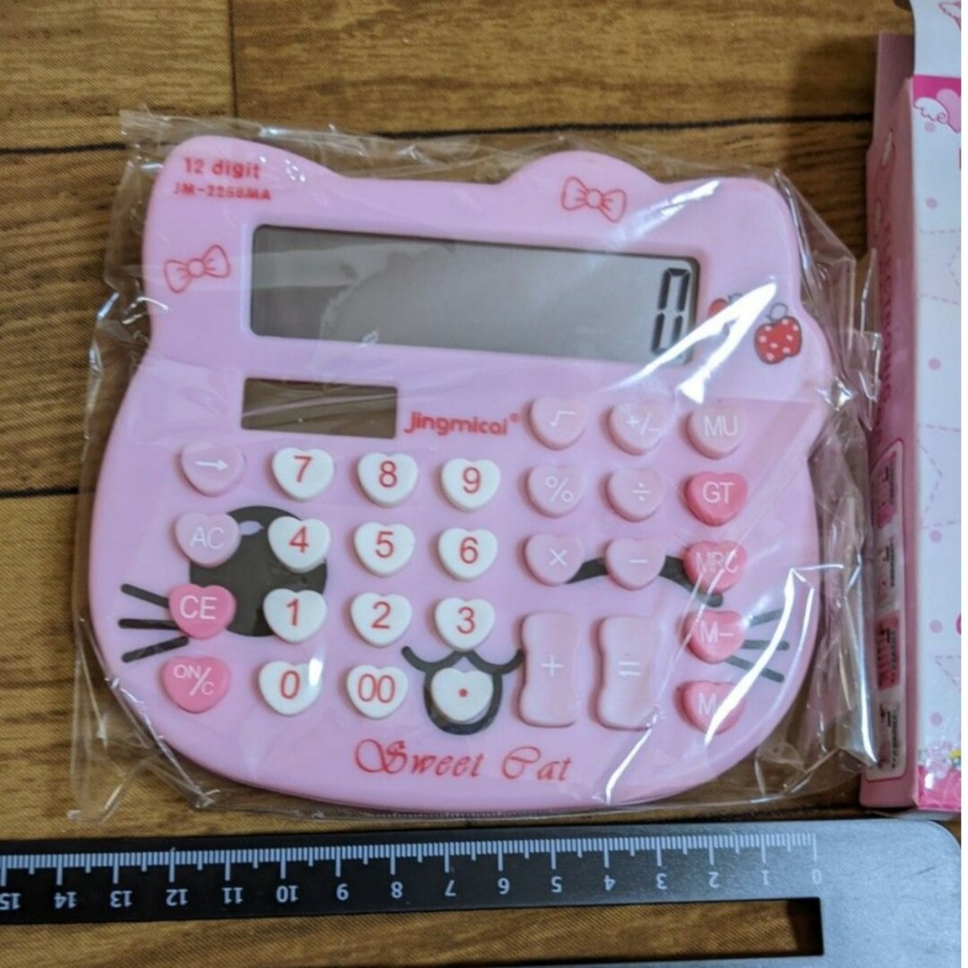 電卓　ねこ（ピンク） インテリア/住まい/日用品のオフィス用品(OA機器)の商品写真