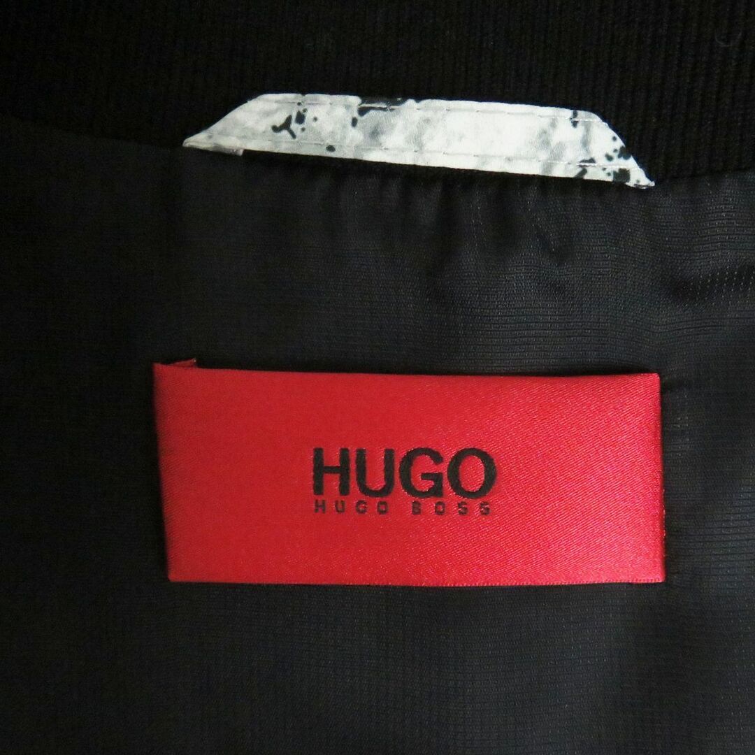 極美品□HUGO BOSS/ヒューゴボス 総柄 ジップアップ ブルゾンジャケット/ナイロンジャンパー ライトグレー系 メンズSサイズ相当 正規品