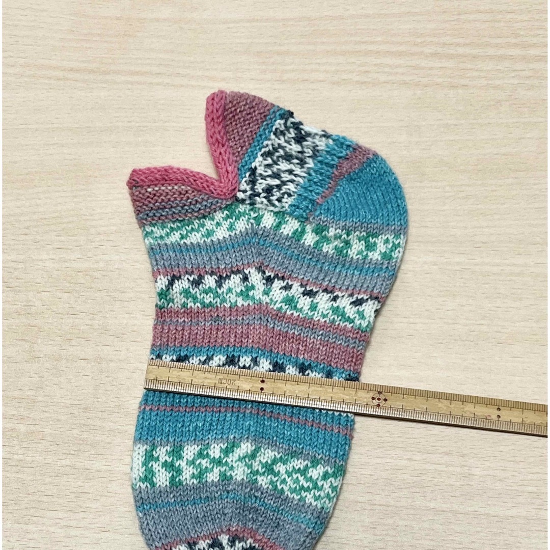 オパール毛糸の手編み靴下　④ ハンドメイドのファッション小物(レッグウェア)の商品写真