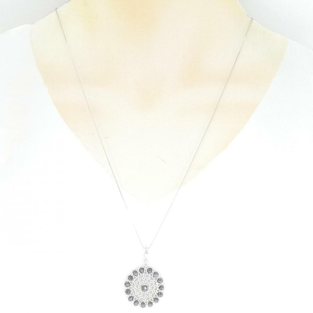 K18WG ダイヤモンド ネックレス 4.00CT - ネックレス