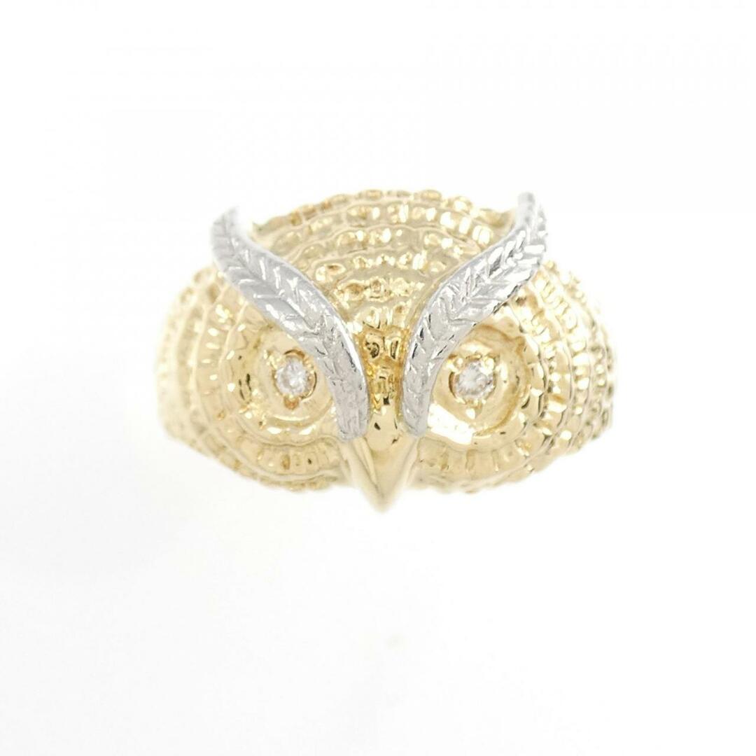 K18YG/PT フクロウ ダイヤモンド リング 0.03CT | hartwellspremium.com