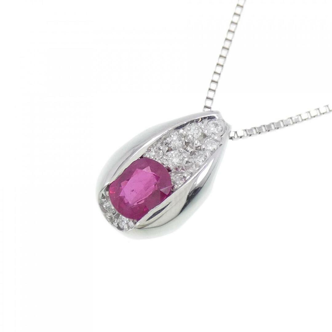 PT ルビー ネックレス 0.60CT-