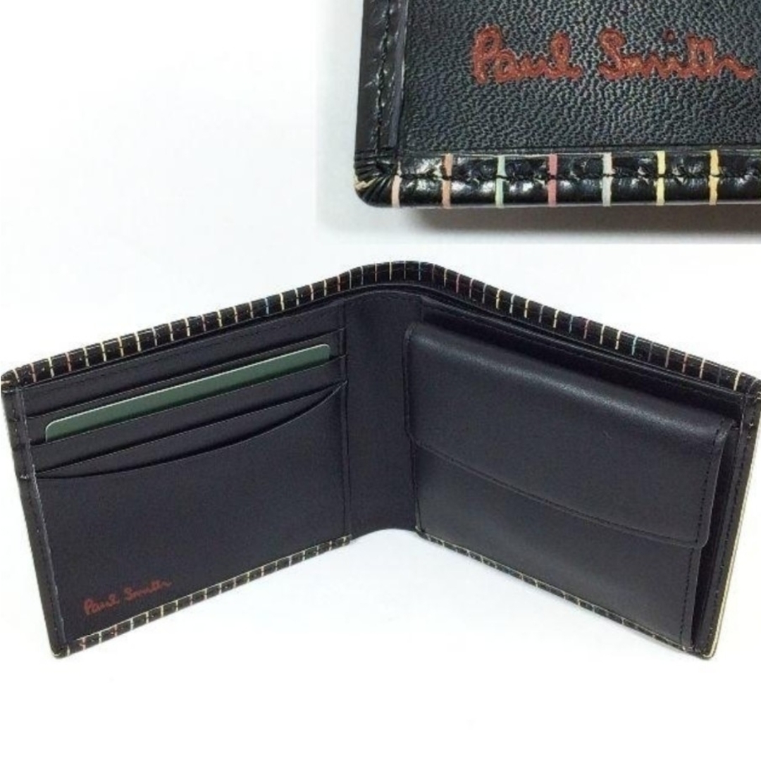 Paul Smith(ポールスミス)の未使用　ポールスミス マルチストライプ 本革 メンズ二つ折り財布 メンズのファッション小物(折り財布)の商品写真