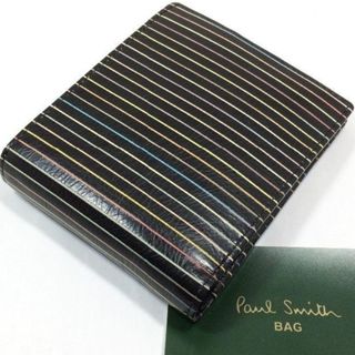 ポールスミス(Paul Smith)の未使用　ポールスミス マルチストライプ 本革 メンズ二つ折り財布(折り財布)