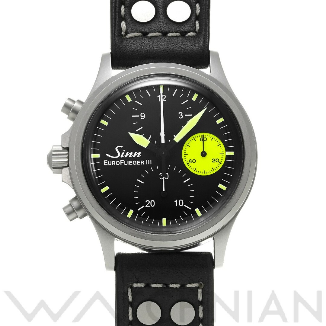 ジン Sinn 356.EURO FLIEGER.III ブラック メンズ 腕時計僅かな小傷が見受けられます風防