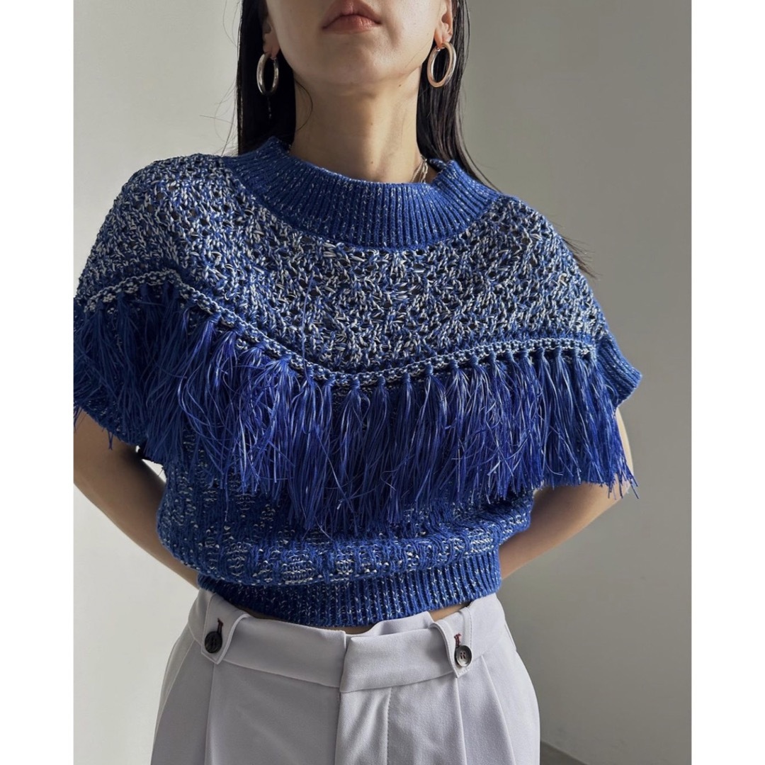 正規品) AMERI TASSEL COMPACT KNIT TOP