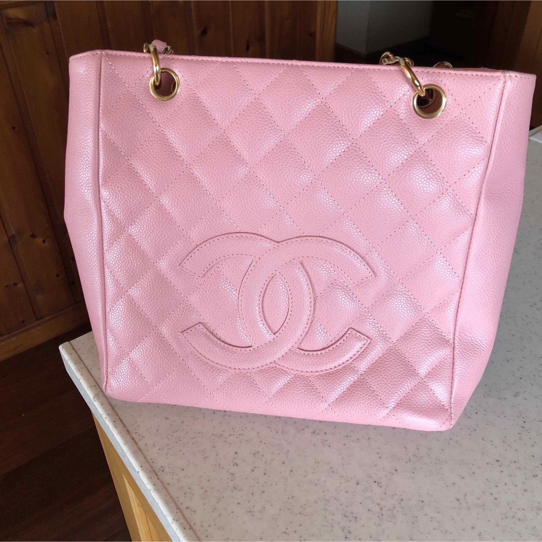 シャネル CHANEL マトラッセ チェーン トート バッグ キャビアスキン ピンク A18004 シルバー 金具 VLP 90201388