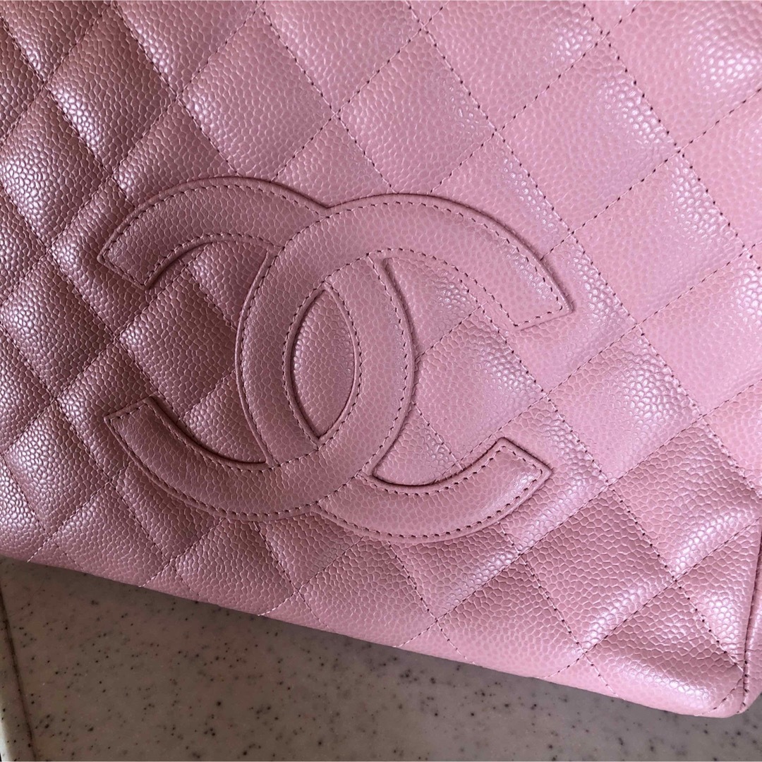 CHANEL シャネル マトラッセ チェーントートバッグ キャビアスキン　ピンク