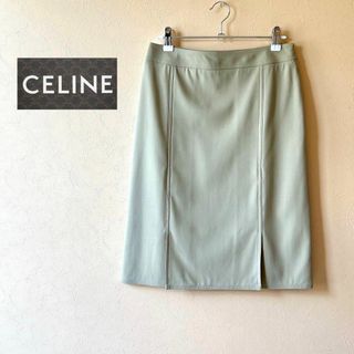 セリーヌ(celine)の高級美品✨CELINEセリーヌ✨上質ウール 前後スリット入り 台形スカート(ひざ丈スカート)