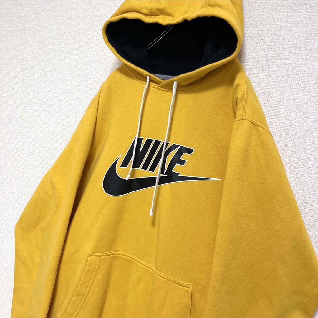 NIKE ナイキ パーカー フーディ イエロー でかロゴ ゆるだぼ XL