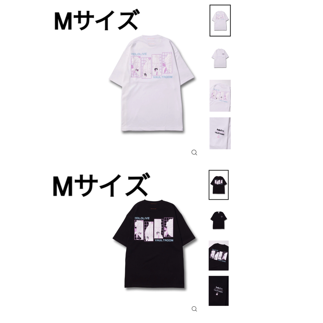 トップス湊あくあ MINATO AQUA TEE / BLK WHT2点セット サイズM