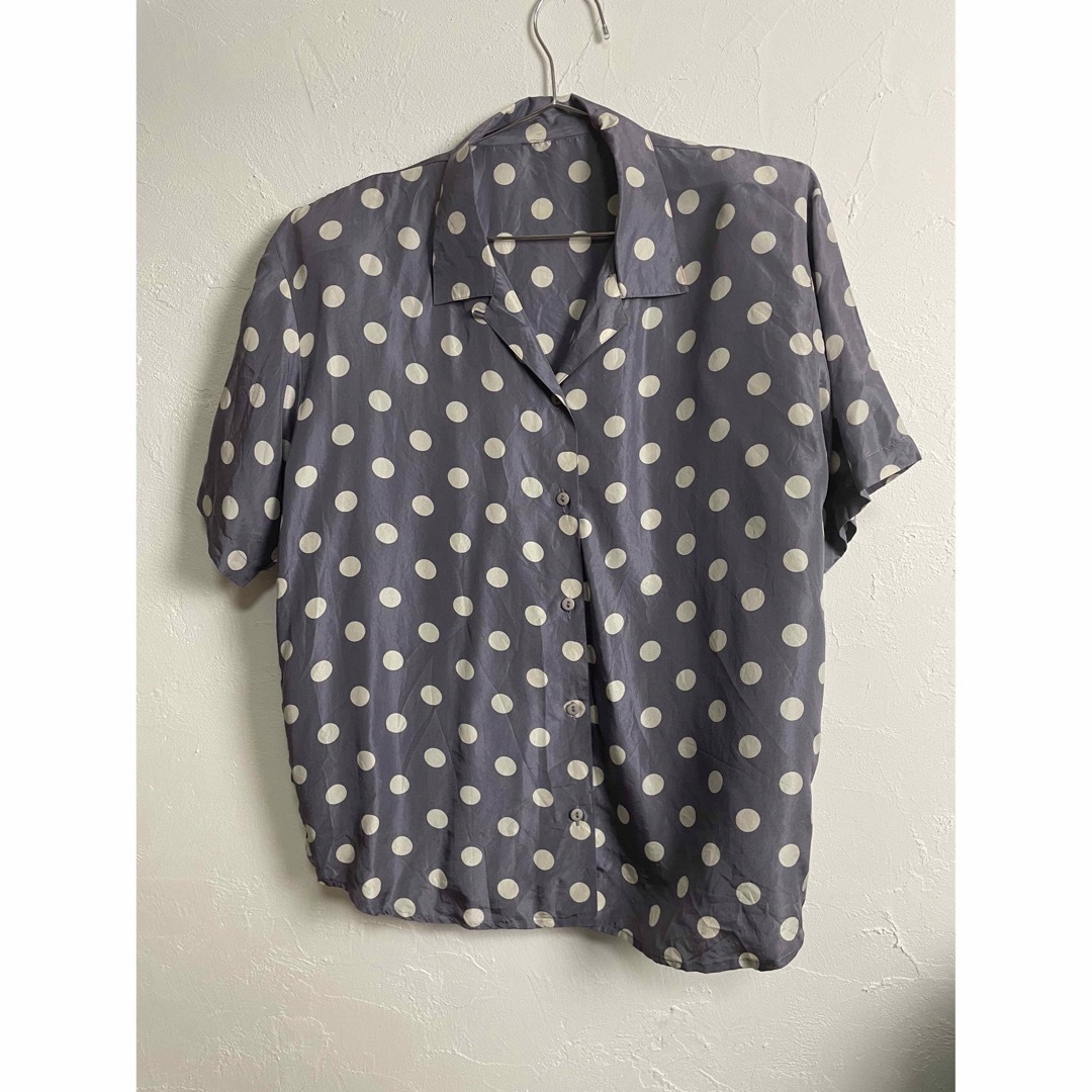 silk dot shirt レディースのトップス(シャツ/ブラウス(半袖/袖なし))の商品写真