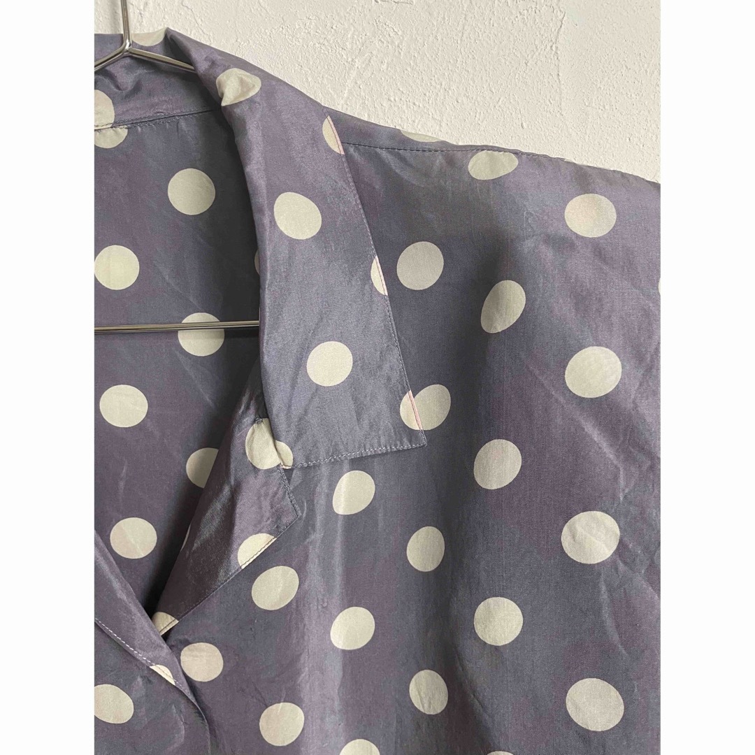 silk dot shirt レディースのトップス(シャツ/ブラウス(半袖/袖なし))の商品写真