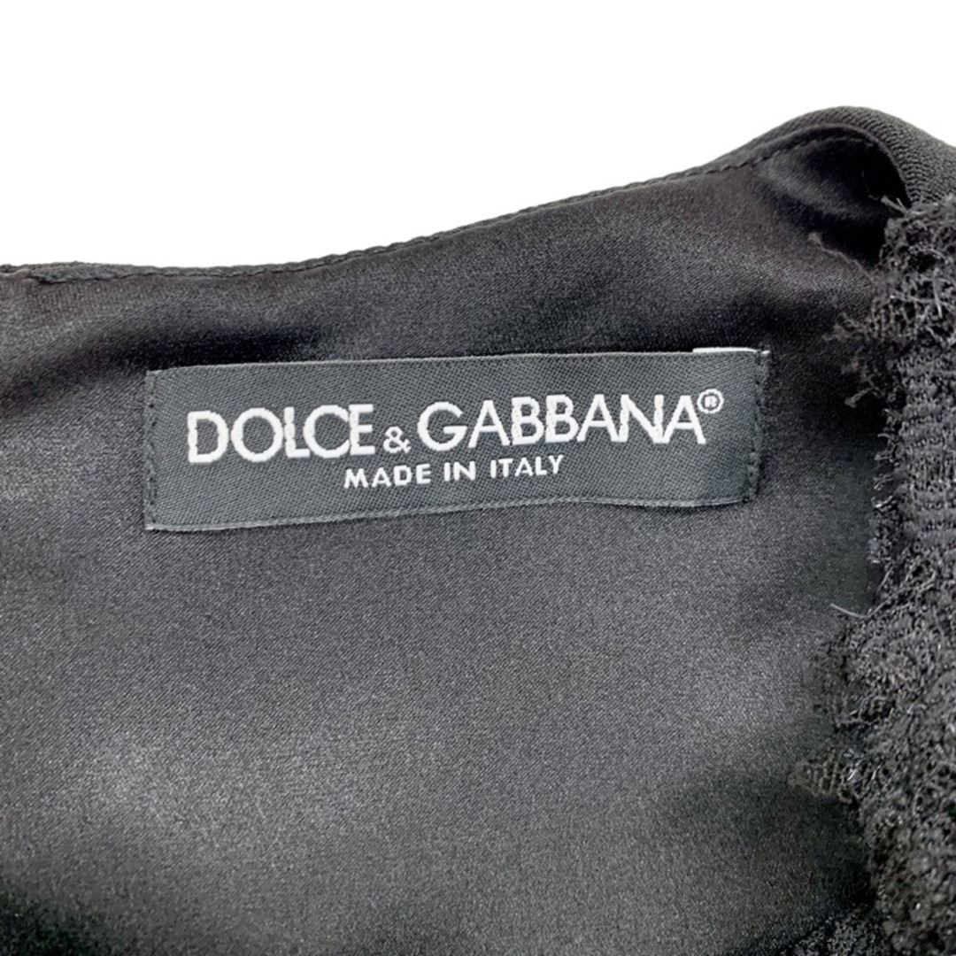 DOLCE&GABBANA(ドルチェアンドガッバーナ)のドルチェ＆ガッバーナ ワンピース ブラック 黒 ドレス ノースリーブ レース バックジップ レディースのワンピース(ミニワンピース)の商品写真