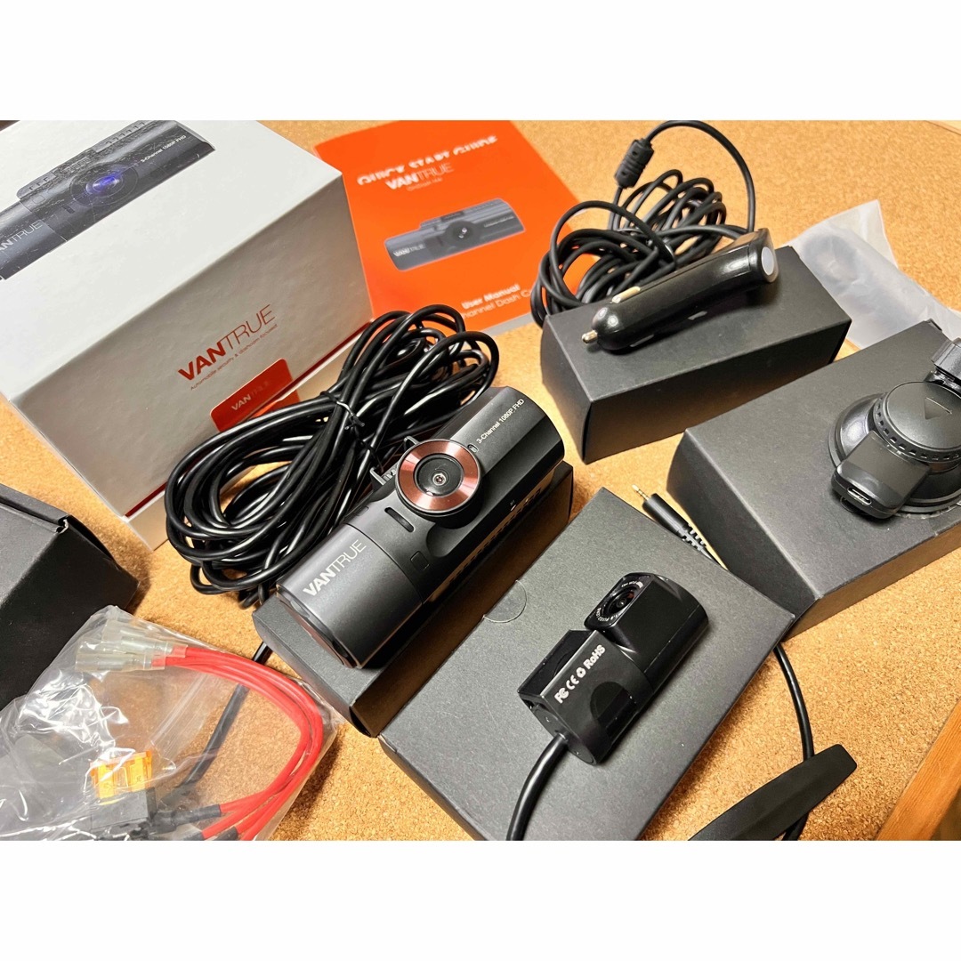 VANTRUE N4 ドライブレコーダー+GPSマウント+直結電源ケーブル付