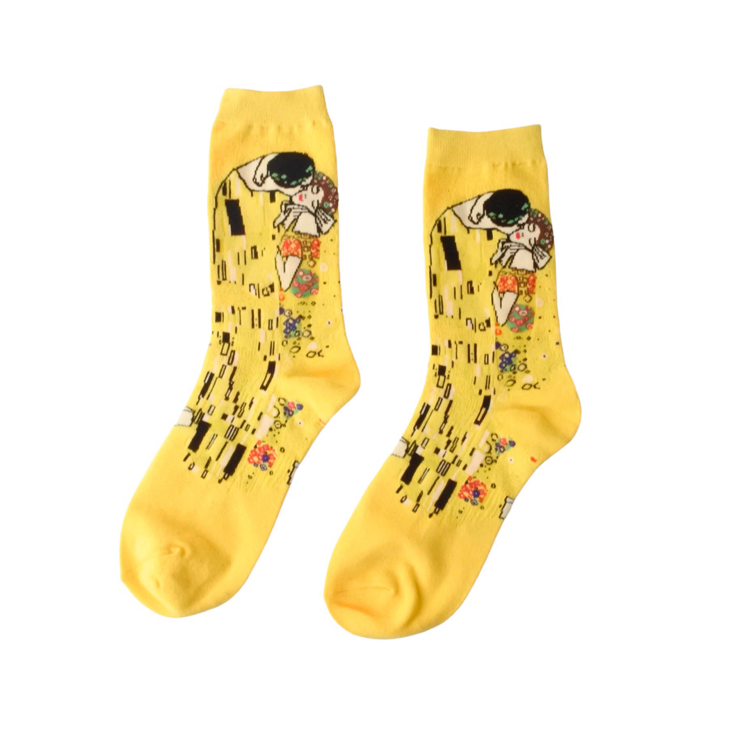 かわいい靴下 接吻 ソックス レディース 靴下socks sox アート 絵画 レディースのレッグウェア(ソックス)の商品写真