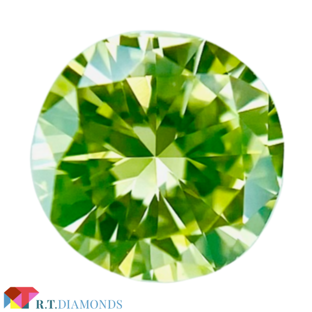 FANCY INTENSE GREEN YELLOW 0.15ct RD