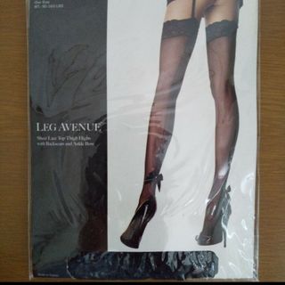 レッグアベニュー(Leg Avenue)のLEG AVENUE リボン付きストッキング ブラック(タイツ/ストッキング)