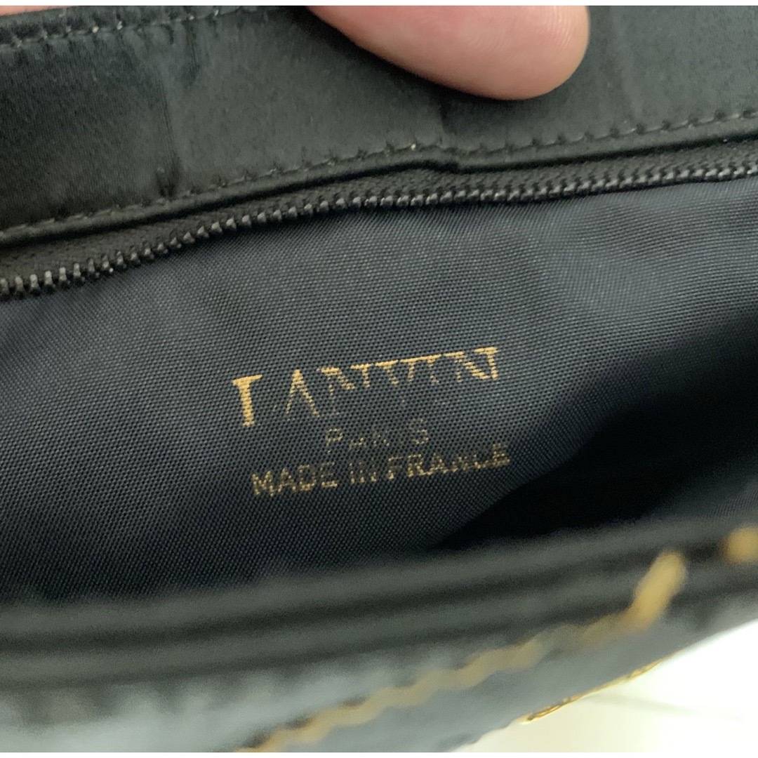 LANVIN PARIS 80s フランス製 金糸装飾 チェーンショルダーバッグ