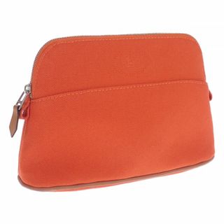 エルメス(Hermes)の【中古】【Aランク】HERMES エルメス ボリードポーチ ミニ 20 H102773M 02 コットンキャンバス レザー オレンジ フー アクセサリーポーチ 【ISEYA】(その他)