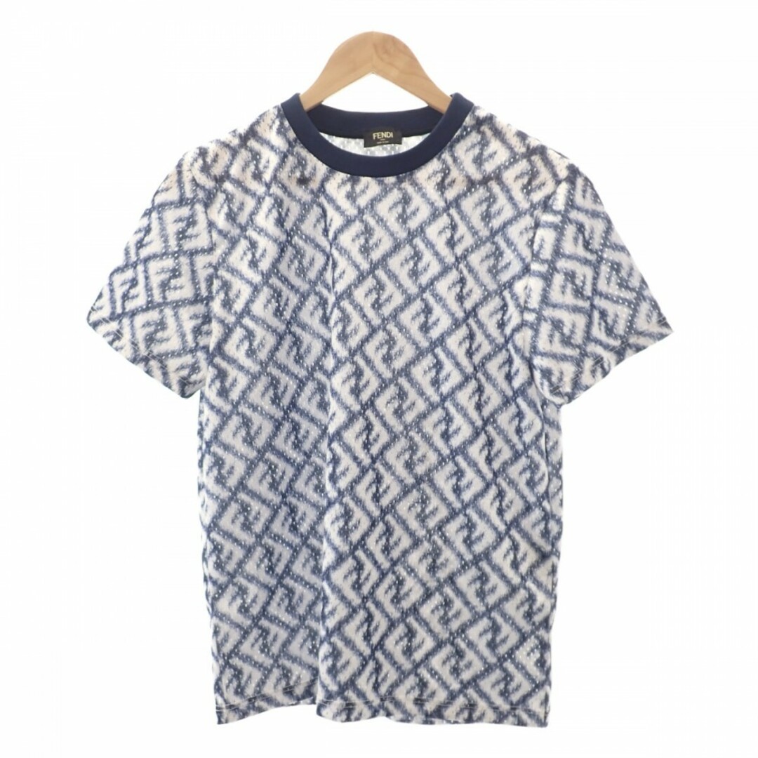 【中古】【Aランク】FENDI フェンディ テクニカルメッシュ Tシャツ 半袖 トップス FAF682AN66F1KRN ポリエステル ブルー マルチカラー Sサイズ メンズ【ISEYA】 メンズのトップス(Tシャツ/カットソー(半袖/袖なし))の商品写真