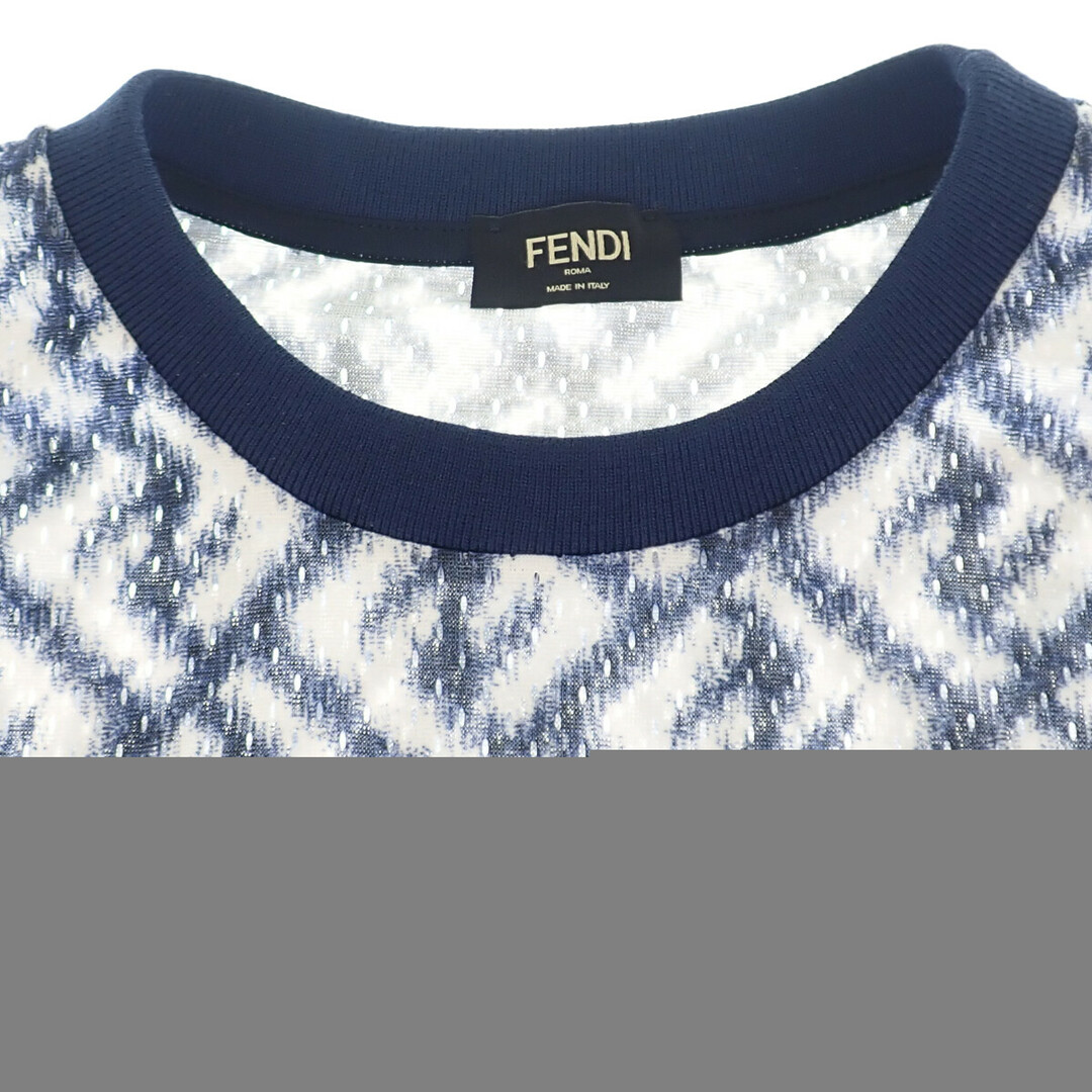 【中古】【Aランク】FENDI フェンディ テクニカルメッシュ Tシャツ 半袖 トップス FAF682AN66F1KRN ポリエステル ブルー マルチカラー Sサイズ メンズ【ISEYA】 メンズのトップス(Tシャツ/カットソー(半袖/袖なし))の商品写真