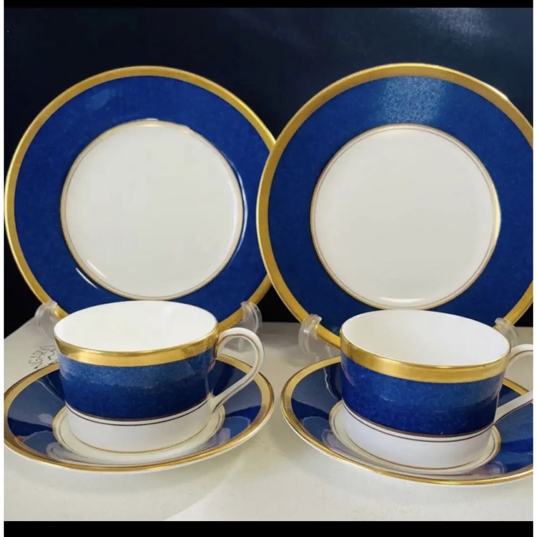 Coalport コールポート コバルト　パウダーブルー 金彩ボーダー 2トリオ