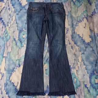 トゥルーレリジョン(True Religion)のアメリカ製 トゥルーレリジョン フリンジデニム 古着ジーンズ USA 古着(デニム/ジーンズ)