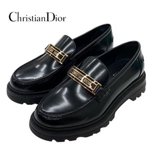 6043 クリスチャンディオール DIOR CODE レザー ロゴ ローファー