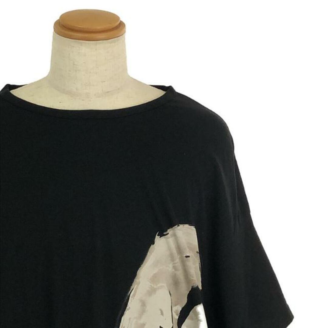 【美品】  BLACK Scandal YOHJI YAMAMOTO / ブラックスキャンダルヨウジヤマモト | 朝倉プリントBIG T スリット オーバーTシャツ | 2 | ブラック | メンズ