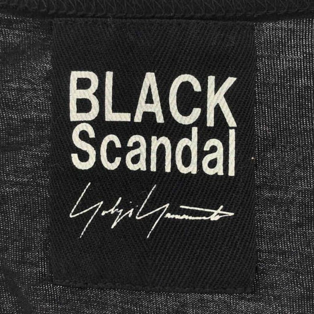 【美品】  BLACK Scandal YOHJI YAMAMOTO / ブラックスキャンダルヨウジヤマモト | 朝倉プリントBIG T スリット オーバーTシャツ | 2 | ブラック | メンズ