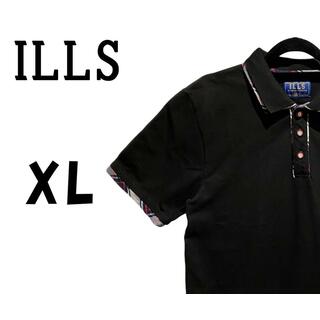 イルズ　半袖　ポロシャツ　ワンポイントロゴ　ブラック　XL　K00270(ポロシャツ)