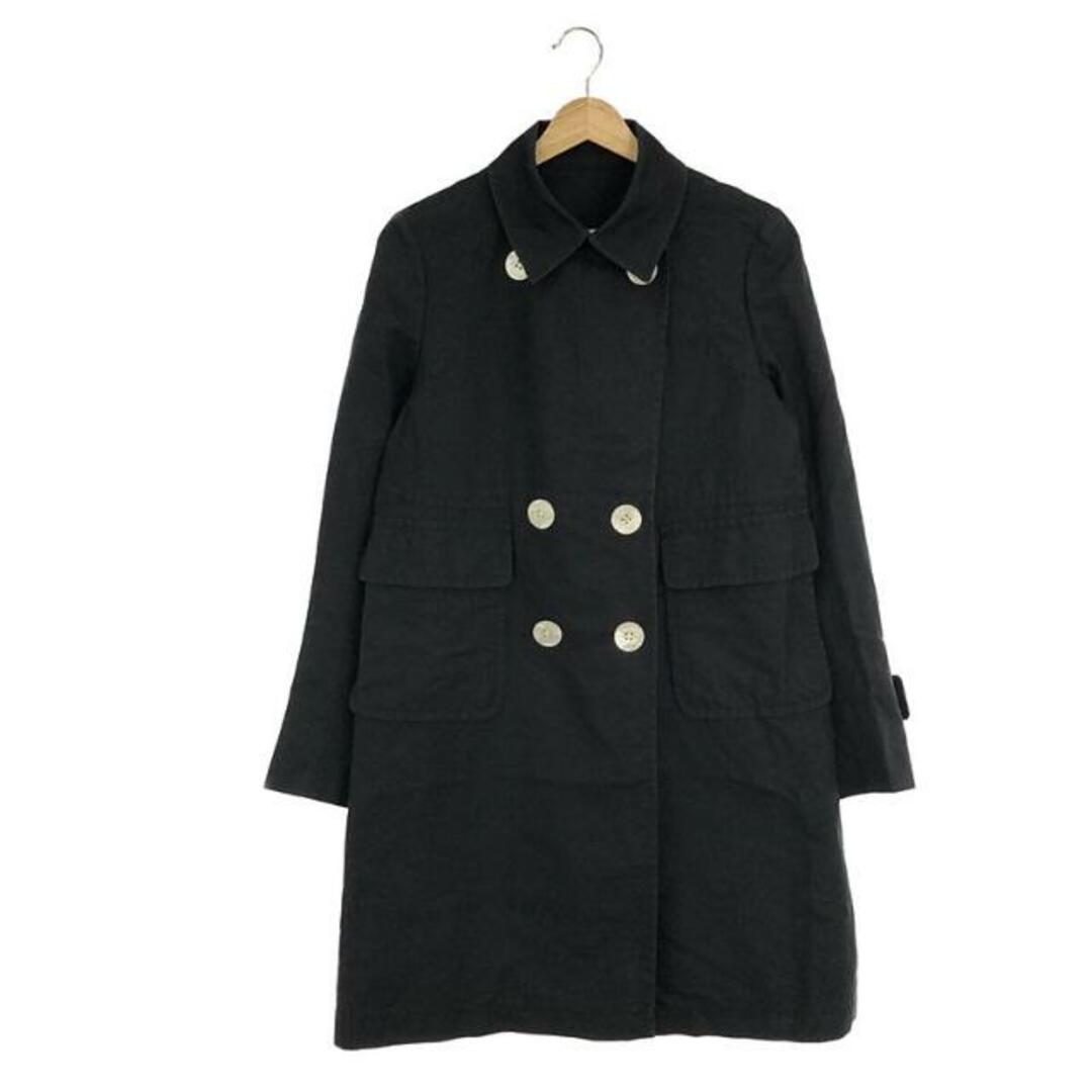 AQUASCUTUM / アクアスキュータム | コットン ロングコート | 7S | ブラック | レディース