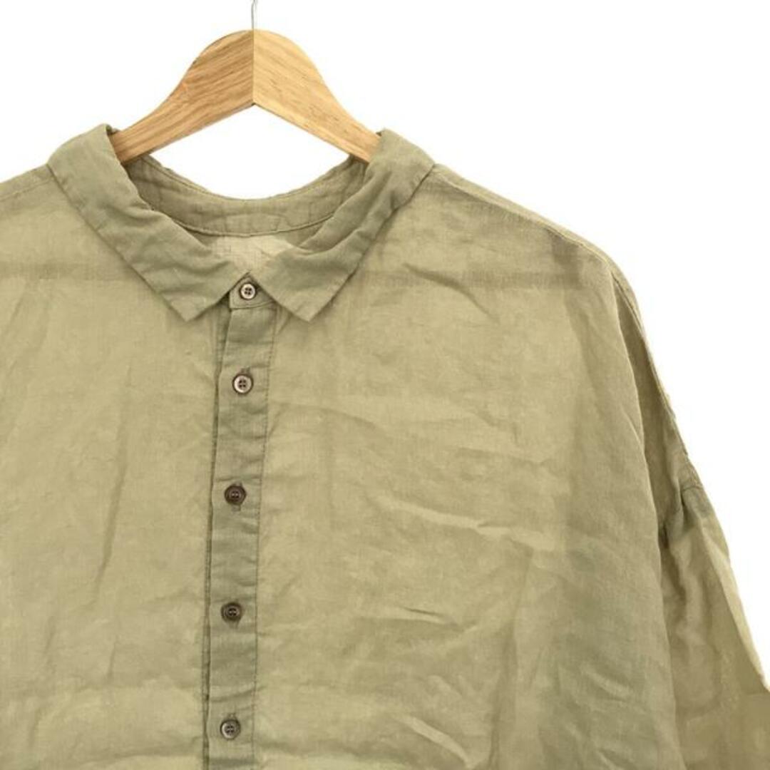 nest robe / ネストローブ | リネン 半袖ブラウス | F | ライトグリーン | レディース