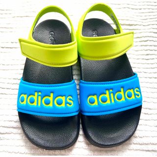 アディダス(adidas)のアディダス キッズサンダル 19センチ ブルー イエロー(サンダル)