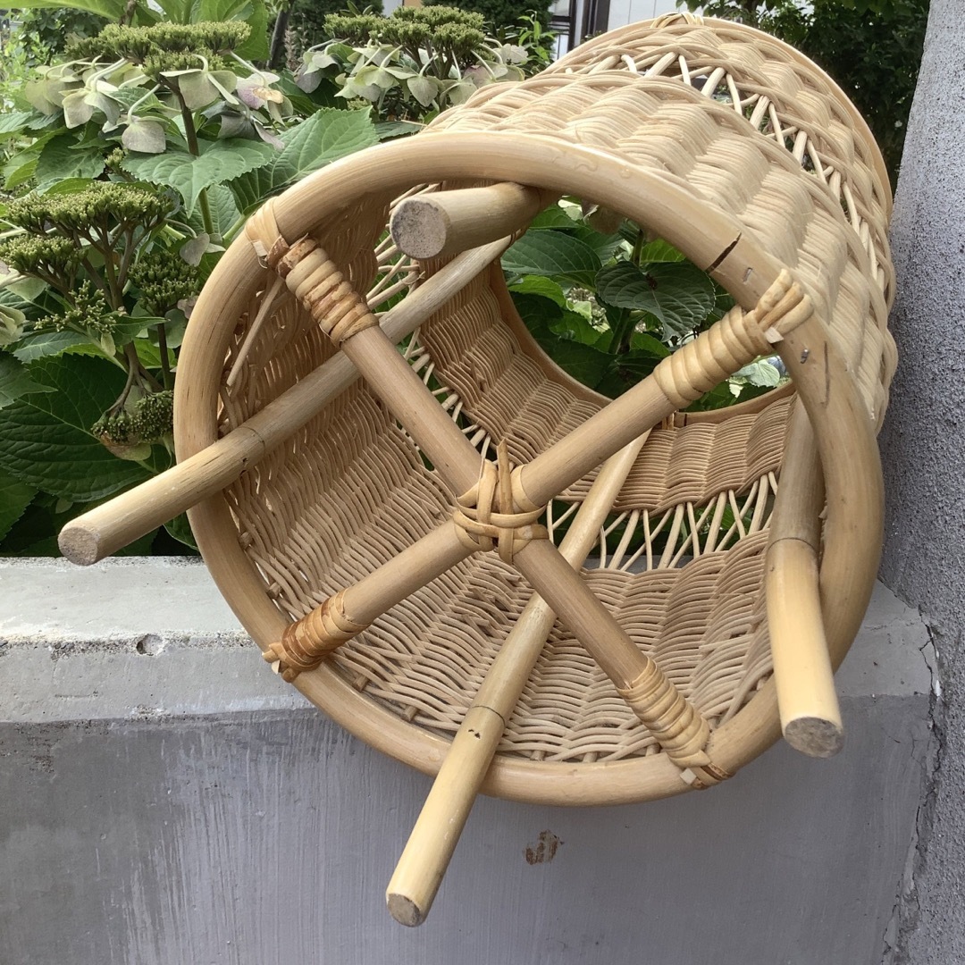 ラタン 籐 傘立て 鉢カバー ハンドメイド