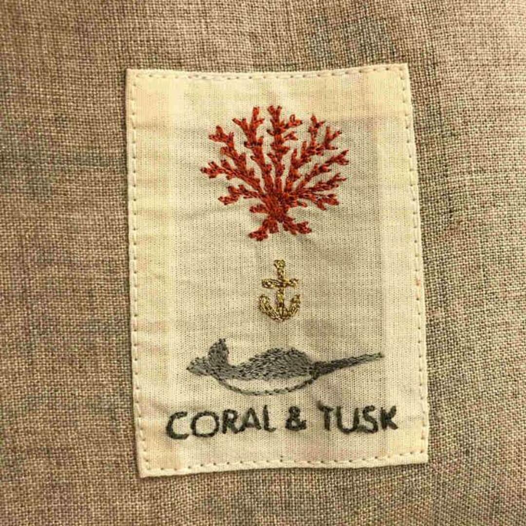 【美品】 CORAL&TUSK / コーラルアンドタスク | 猫とカゴ 刺繍 ポーチ | ベージュ | レディース