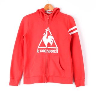 ルコックスポルティフ(le coq sportif)のルコックスポルティフ 長袖パーカー ジップアップ フロントロゴ トップス レディース Mサイズ レッド le coq sportif(パーカー)