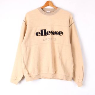 エレッセ(ellesse)のエレッセ 長袖スウェット スエット トレーナー 前面ロゴ トップス コットン L相当 レディース フリーサイズ ベージュ ellesse(トレーナー/スウェット)