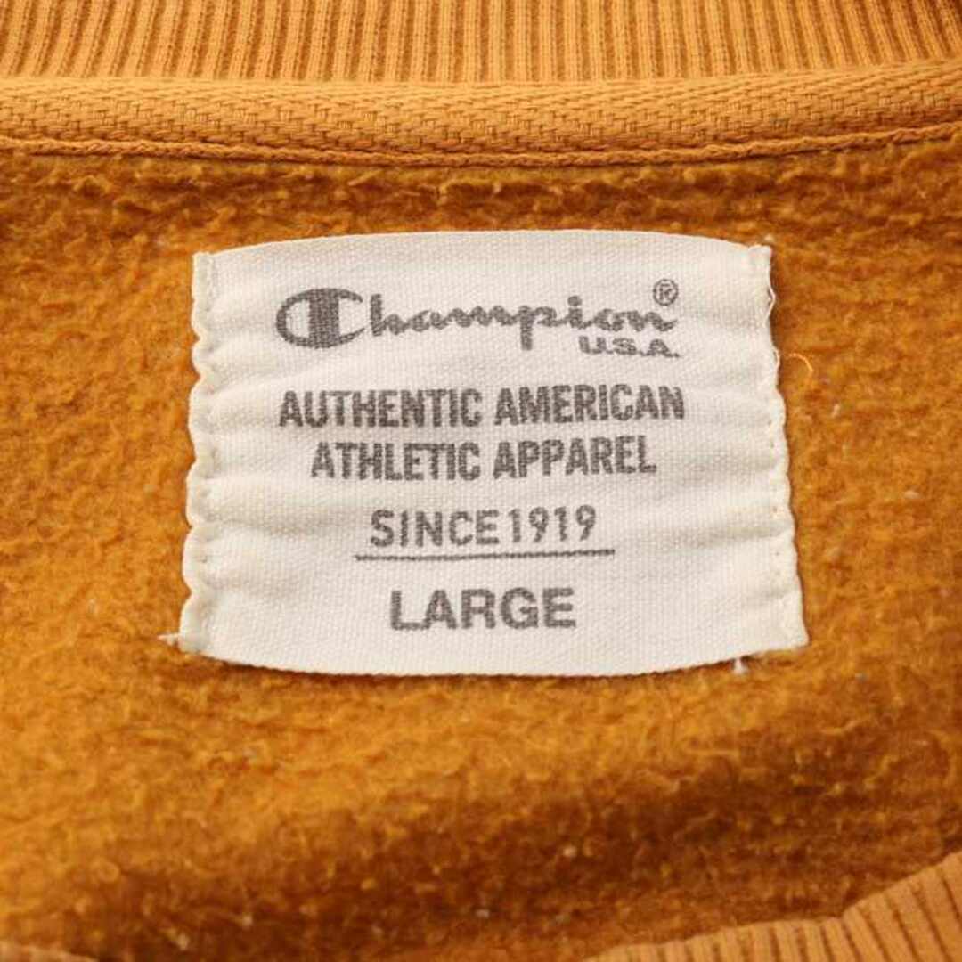 Champion(チャンピオン)のチャンピオン 長袖スウェット スエット トレーナー 無地 袖ロゴ トップス  レディース Lサイズ ベージュ Champion レディースのトップス(トレーナー/スウェット)の商品写真