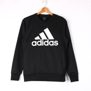 アディダス(adidas)のアディダス 長袖スウェット スエット トレーナー 前面ロゴ トップス レディース Sサイズ ブラック adidas(トレーナー/スウェット)