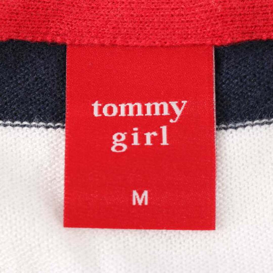 tommy girl(トミーガール)のトミーガール ニット セーター 長袖 U首 ロゴ ボーダー トップス レディース Mサイズ ネイビー tommy girl レディースのトップス(ニット/セーター)の商品写真