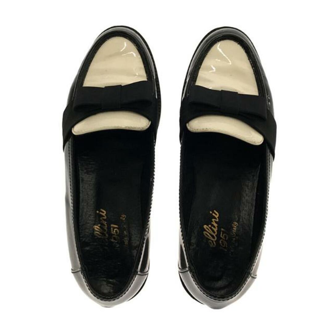 DIEGO BELLINI(ディエゴベリーニ)のDIEGO BELLINI / ディエゴベリーニ | エナメル リボン ローファー | 37 | ブラック/ホワイト | レディース レディースの靴/シューズ(ブーツ)の商品写真