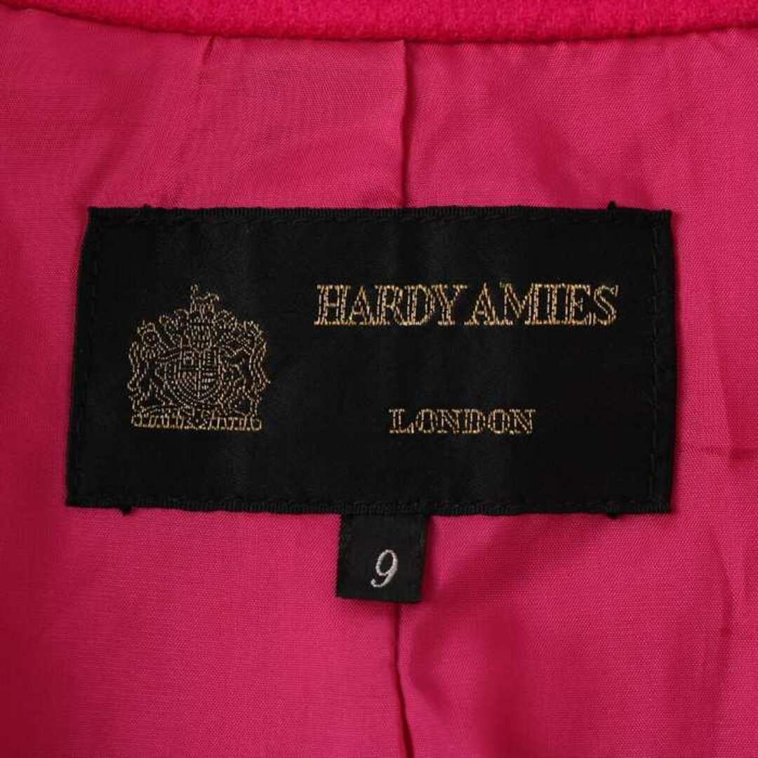 HARDY AMIES(ハーディエイミス)のハーディエイミス チェスターコート ダブルボタン ミドル丈 レトロ ジャケット アウター レディース 9サイズ ピンク Hardy Amies レディースのジャケット/アウター(その他)の商品写真