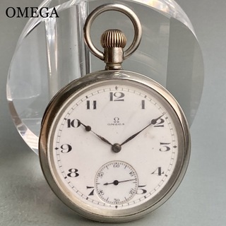 オメガ(OMEGA)の【動作品】オメガ OMEGA アンティーク 懐中時計 手巻き スイス シルバー(その他)