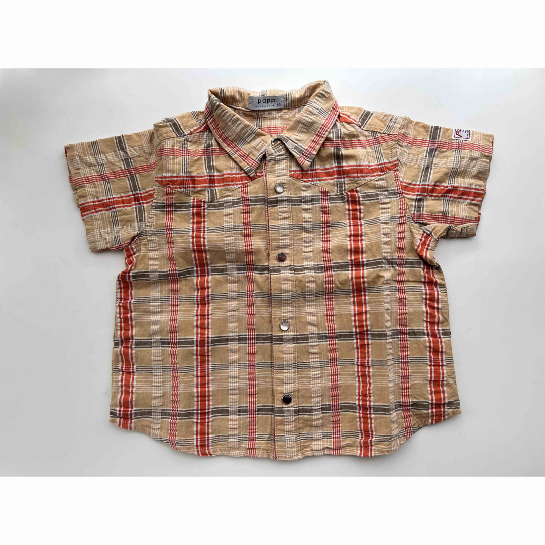 papp(パプ)のベビー　チェックシャツ　トップス　パプ　90 キッズ/ベビー/マタニティのキッズ服男の子用(90cm~)(ブラウス)の商品写真